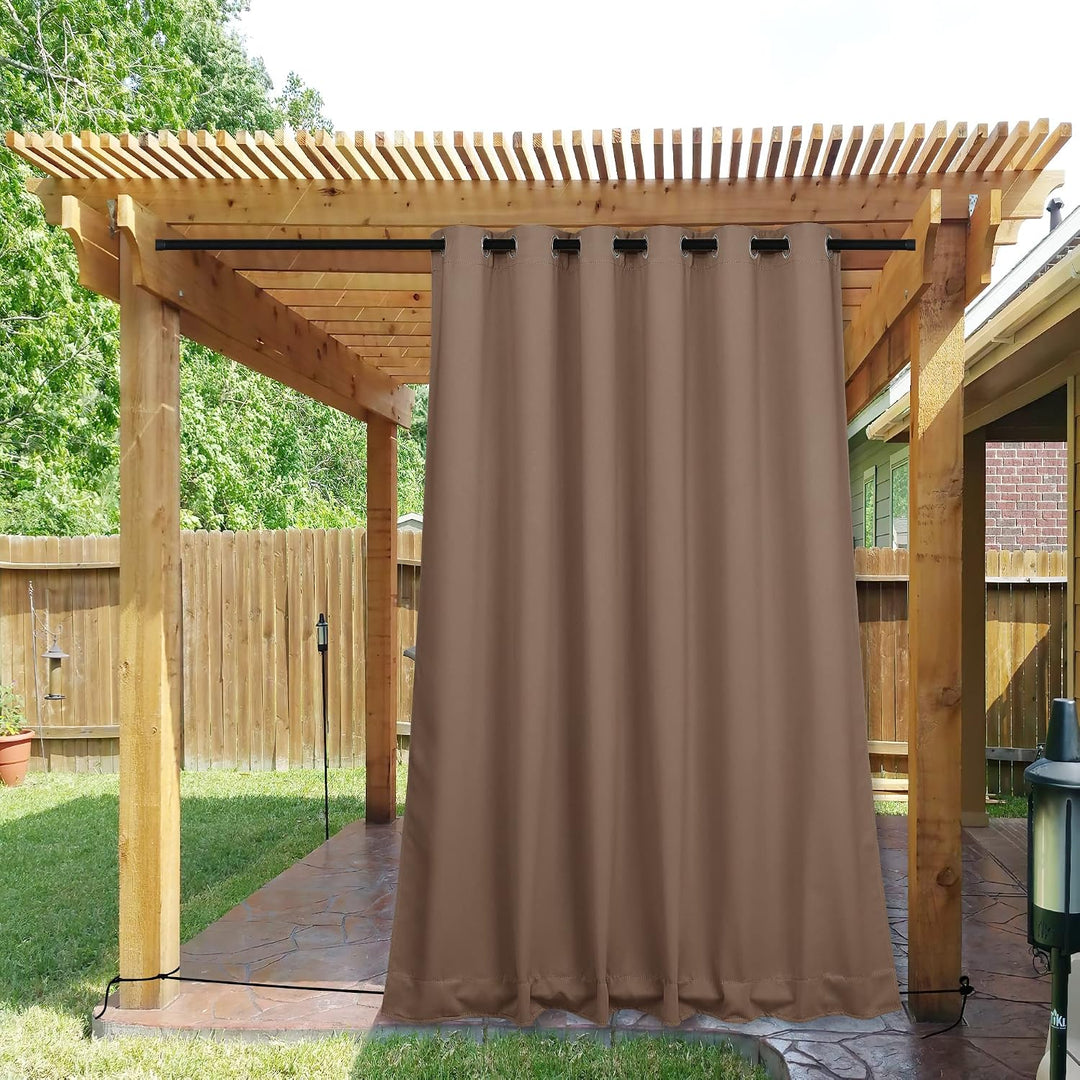 Cappuccino Waterproof Outdoor Curtains, 84 x 95 in, 2 Panels — view 1