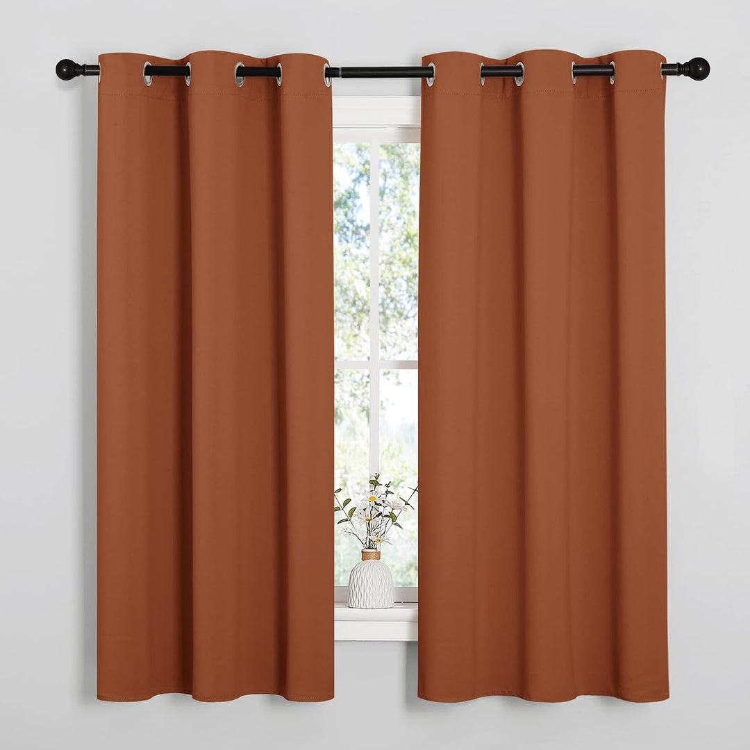 Burnt Orange Blackout Grommet Curtains, 42 x 63 in, 2 Panels — view 1