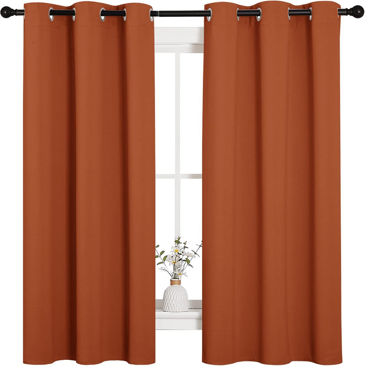 Burnt Orange Blackout Grommet Curtains, 42 x 63 in, 2 Panels — view 2