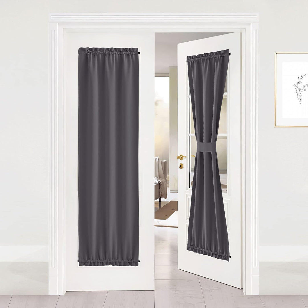 Grey French Door Blackout Curtain, 25 x 72 in, 1 Panel — view 1