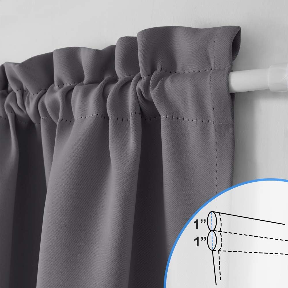 Grey French Door Blackout Curtain, 25 x 72 in, 1 Panel — view 2