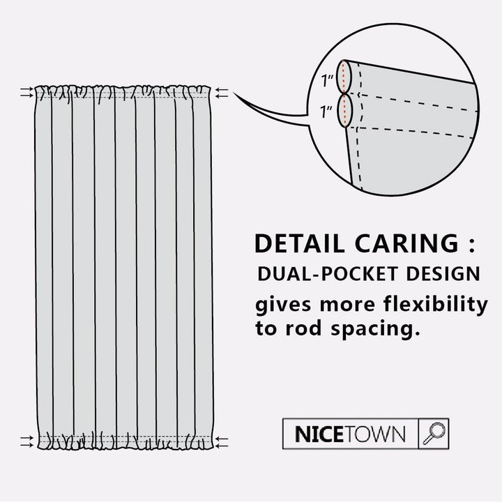 Grey French Door Blackout Curtain, 25 x 72 in, 1 Panel — view 5