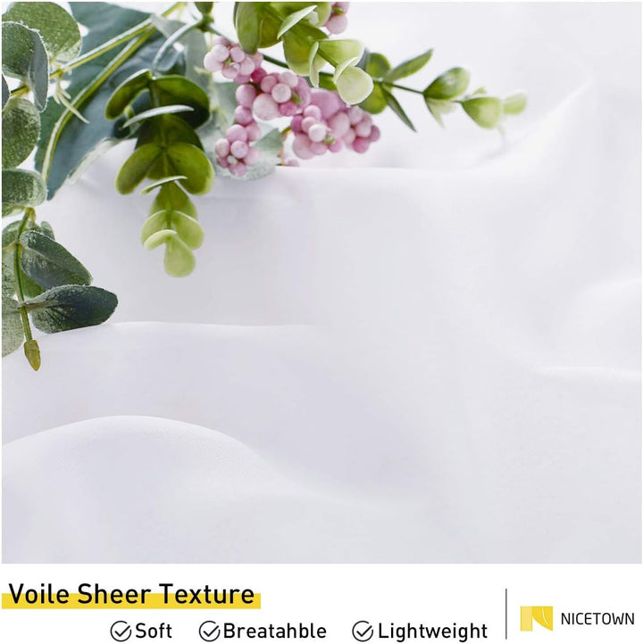 White Water-Repellent Outdoor Sheer Curtain, 100 x 96 in, 1 Panel — view 4