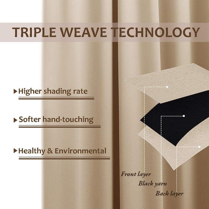 Biscotti beige curtain triple weave fabric graphic