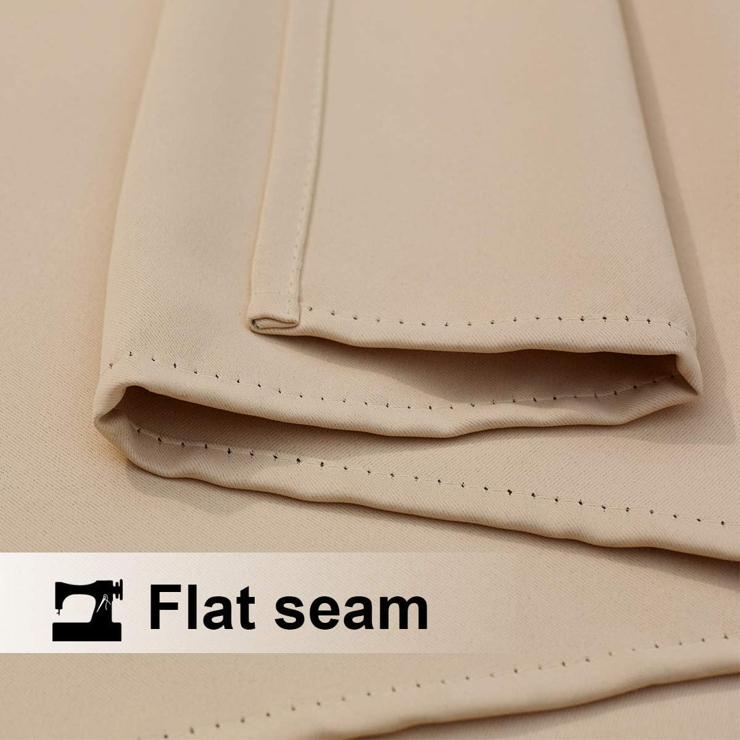 Biscotti beige curtain seam detail