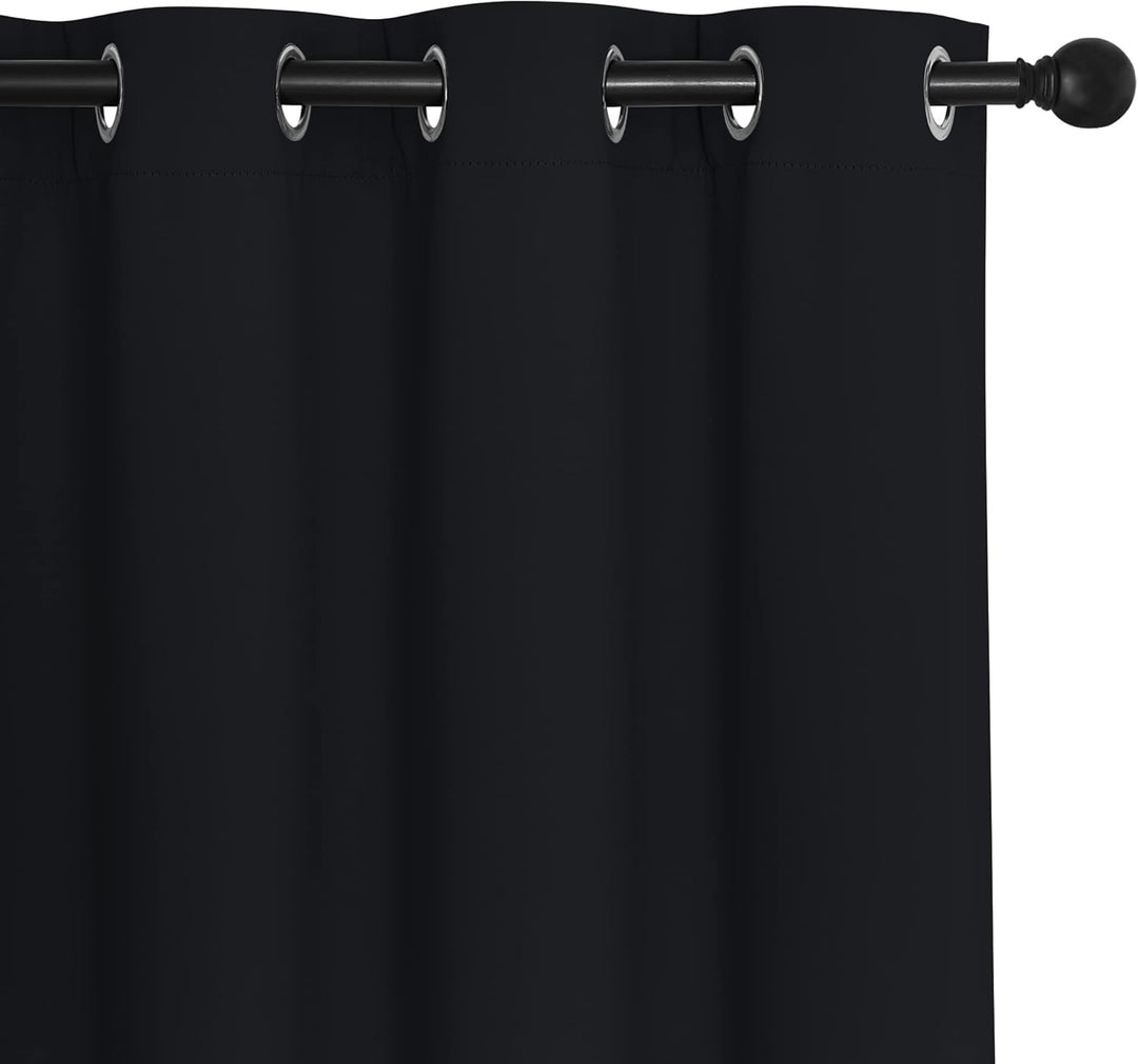 Black 66 x 84 inch curtain grommet detail