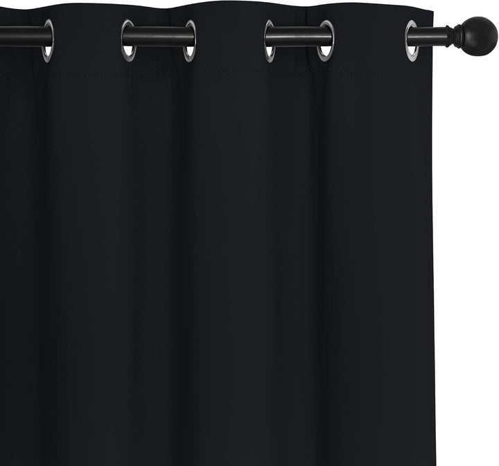 Black 66 x 84 inch curtain grommet detail