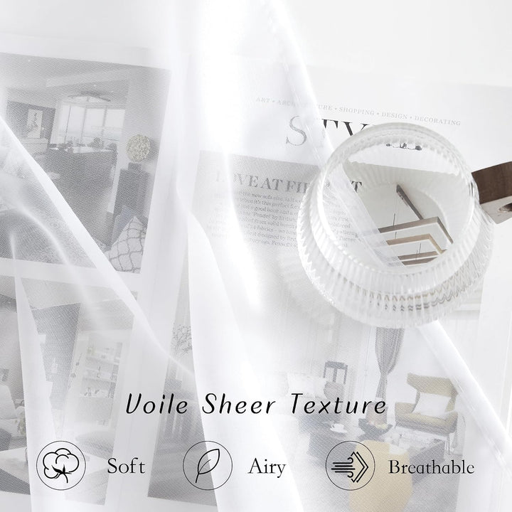 White sheer voile curtain texture