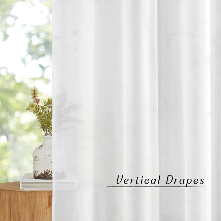 White sheer curtain drape detail