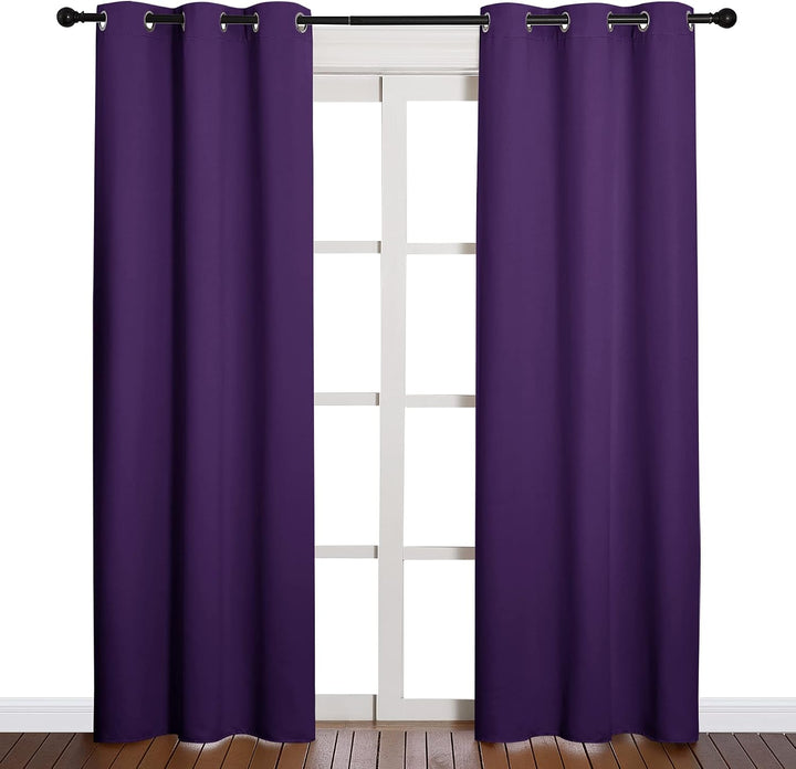 Royal purple 42 by 84 inch blackout curtain pair