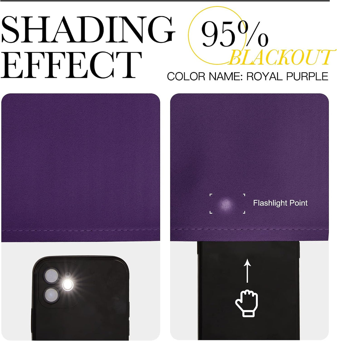 Royal purple curtain light blocking detail
