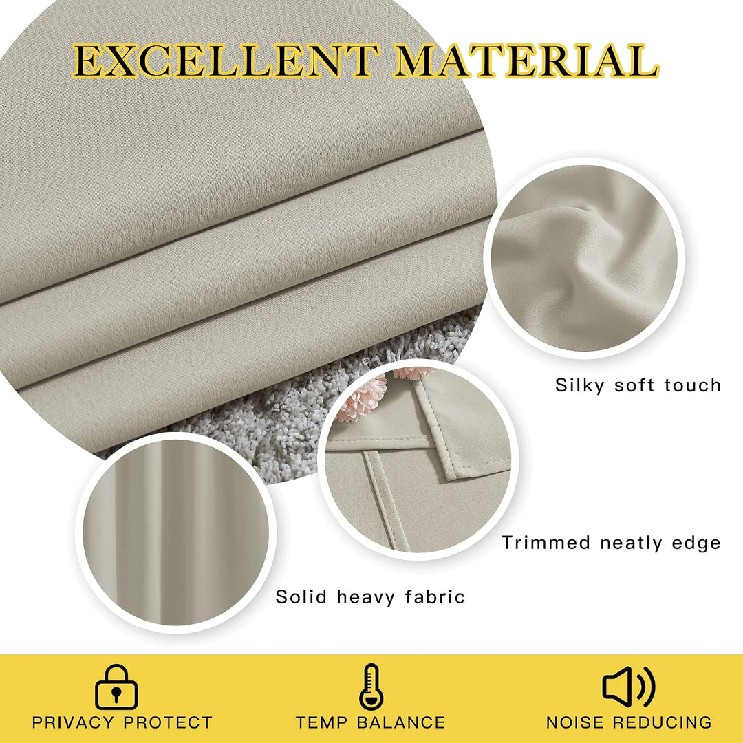 Natural curtain fabric and stitching