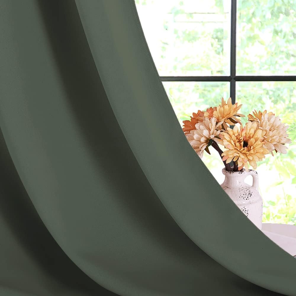 Dark mallard curtain drape detail
