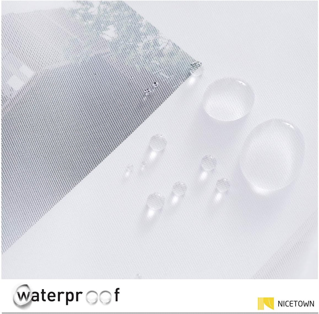 Water-repellent white sheer curtain fabric