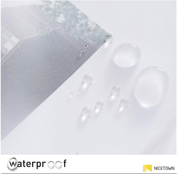 Water-repellent white sheer curtain fabric