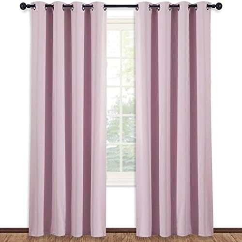 Baby pink blackout curtain shown installed; listing includes one panel
