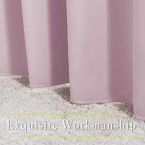 Baby pink curtain hem and drape detail