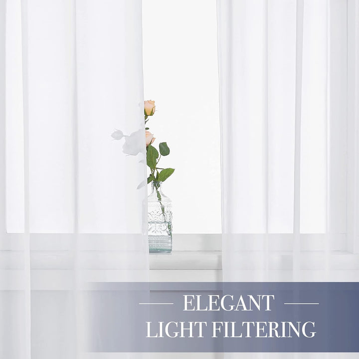 White sheer curtains filtering daylight