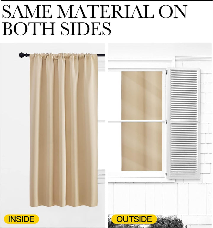 Biscotti Beige curtains showing matching fabric on both sides