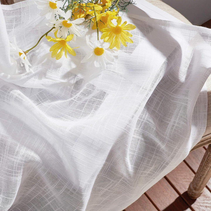 White sheer curtain fabric texture and drape