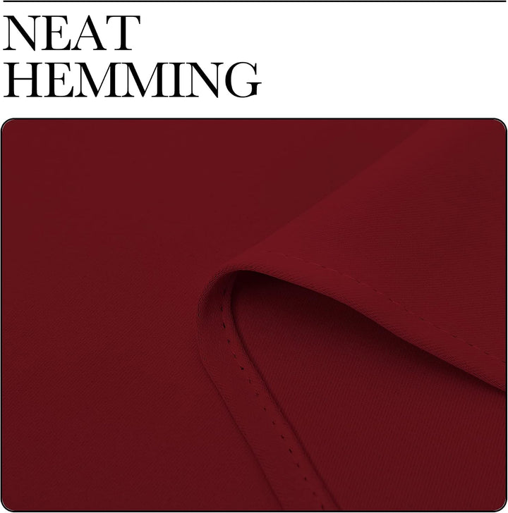 Burgundy red curtain hem stitching
