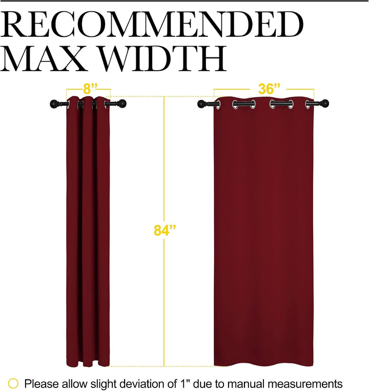 Burgundy red curtain 42 by 84 inch dimensions