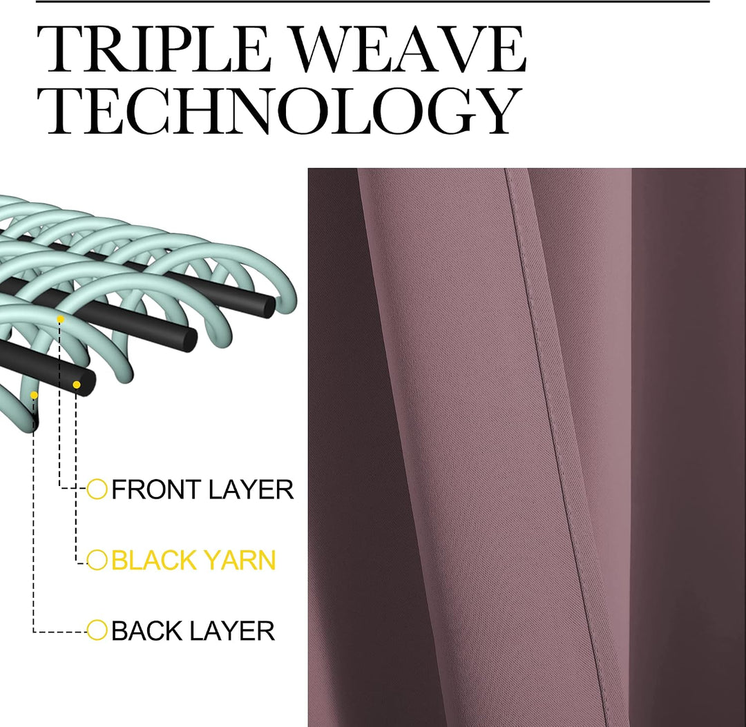 Dry rose triple-weave fabric detail