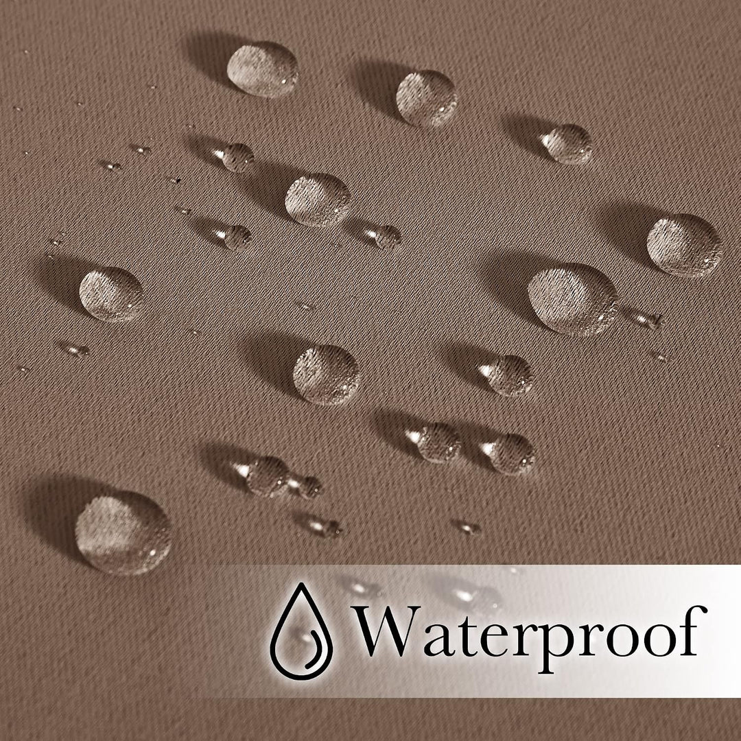 Waterproof cappuccino curtain fabric close-up