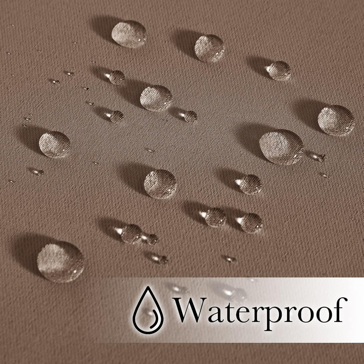 Waterproof cappuccino curtain fabric close-up