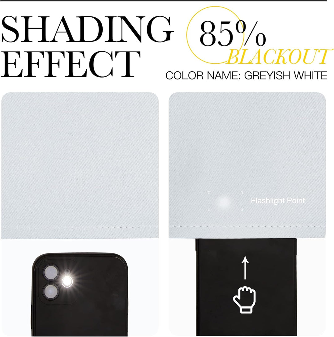 Greyish white curtain light-blocking comparison