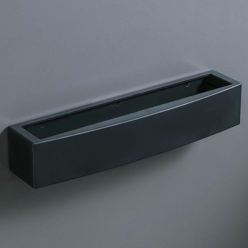 Four black adjustable wall-mounted shoe holders