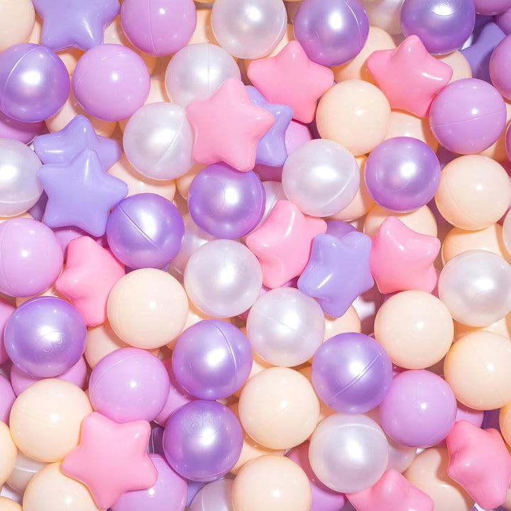 Pastel star and round ball pit balls, view 1
