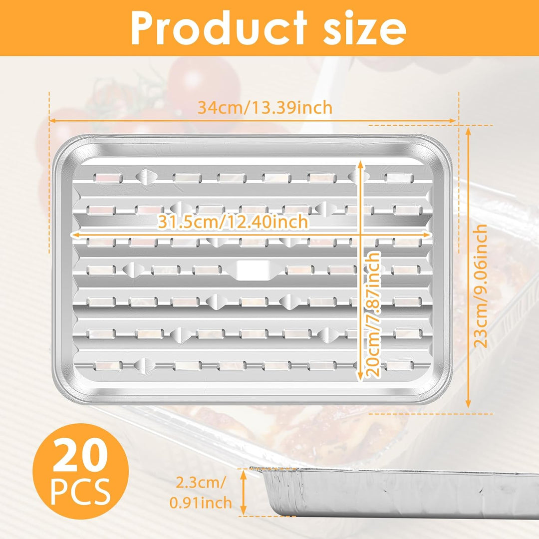 20 disposable perforated aluminum grill pans, view 2