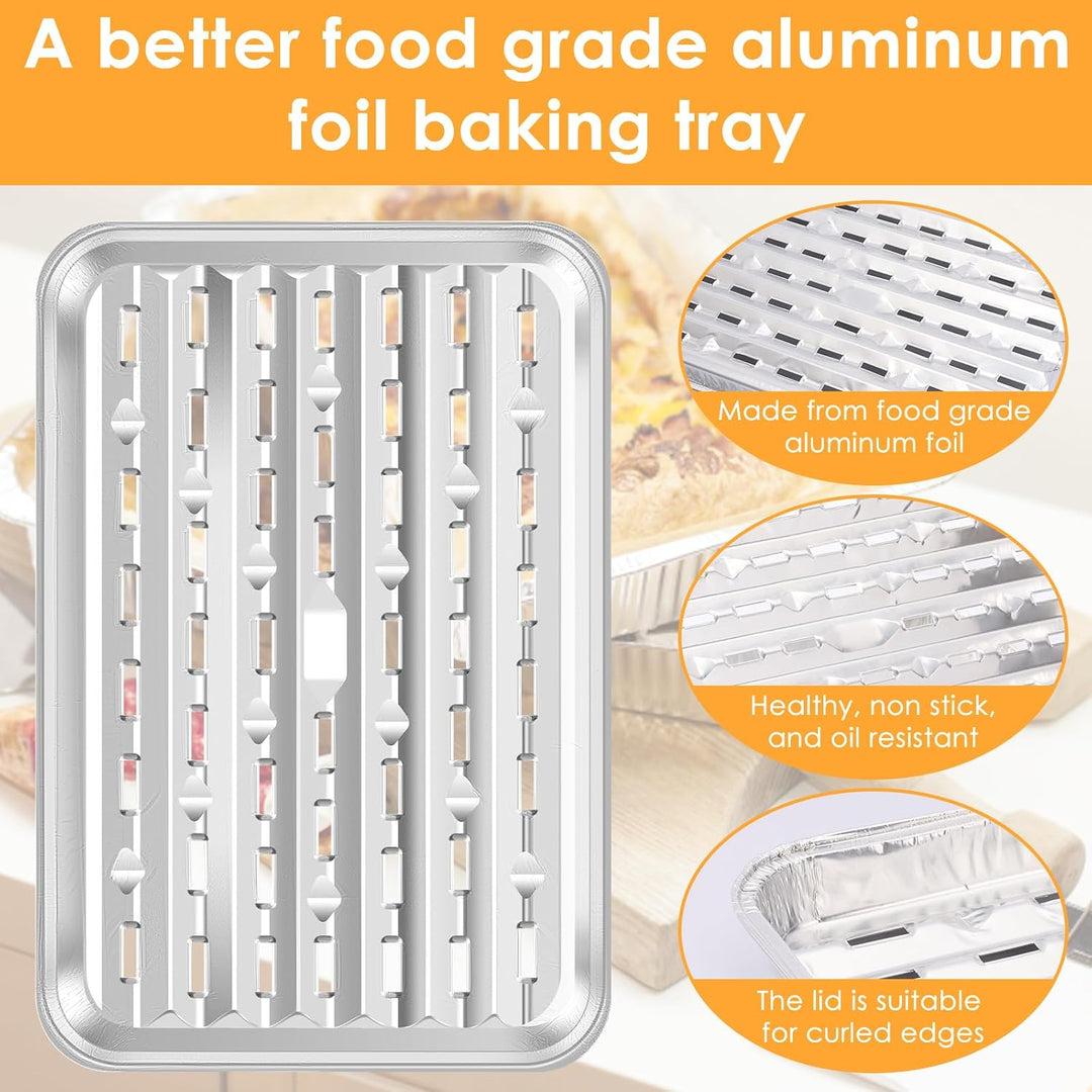 20 disposable perforated aluminum grill pans, view 4