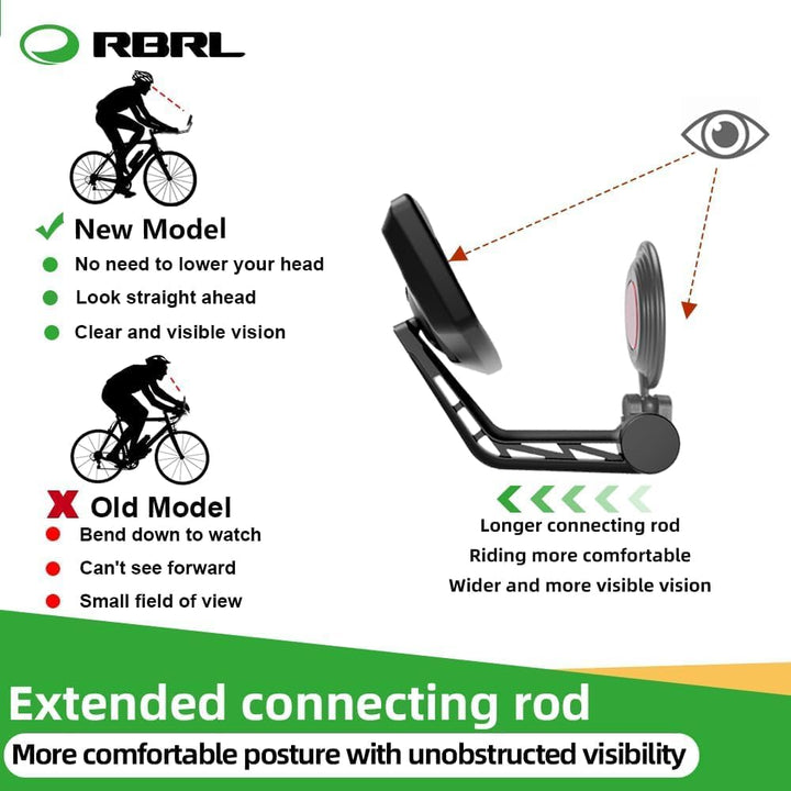 Left-side adjustable bar-end bicycle mirror, view 3