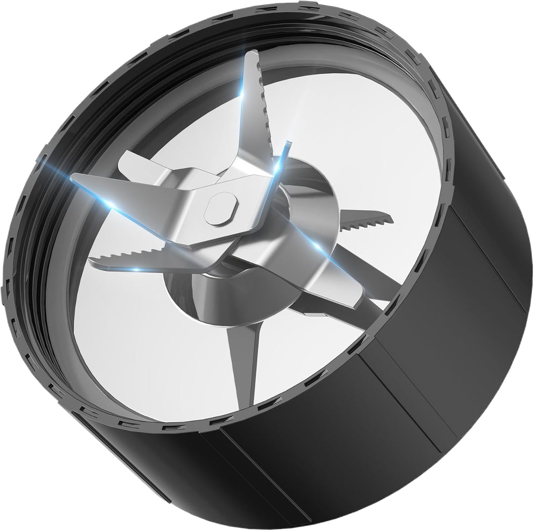 Six-fin replacement blender extractor blade assembly with black housing