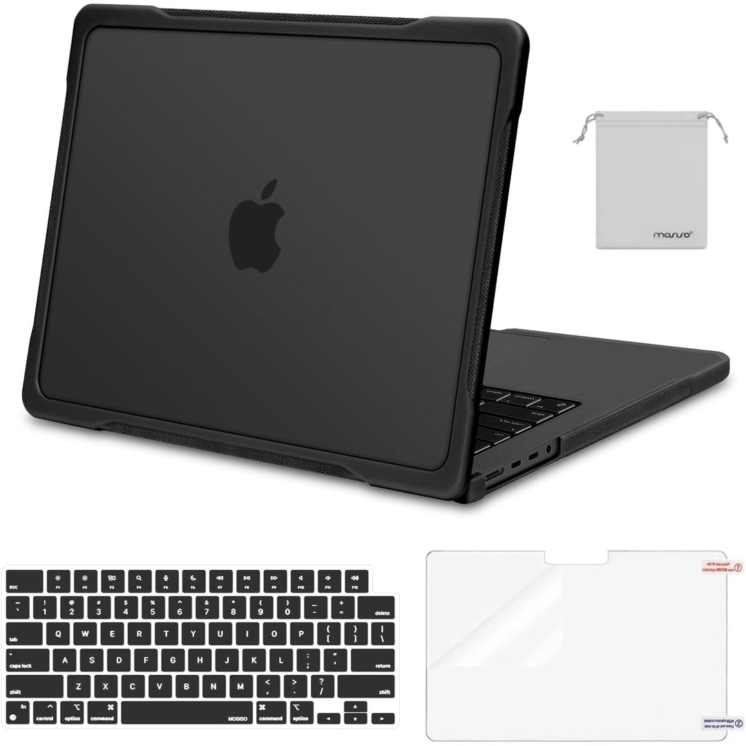 Black bumper shell kit for compatible 14-inch laptop, view 1