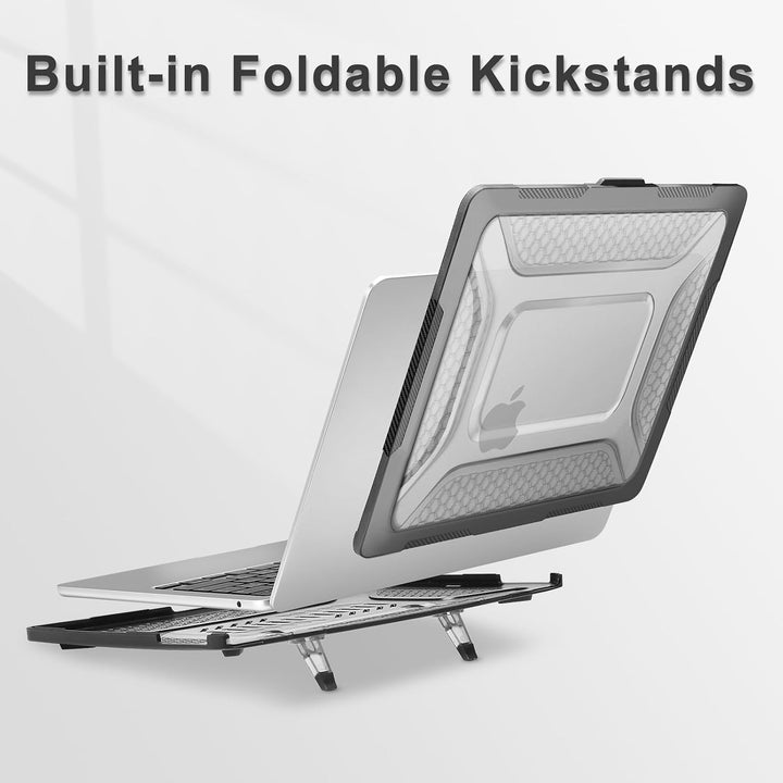 Black honeycomb bumper case with kickstand for compatible 13.6-inch laptop, view 3
