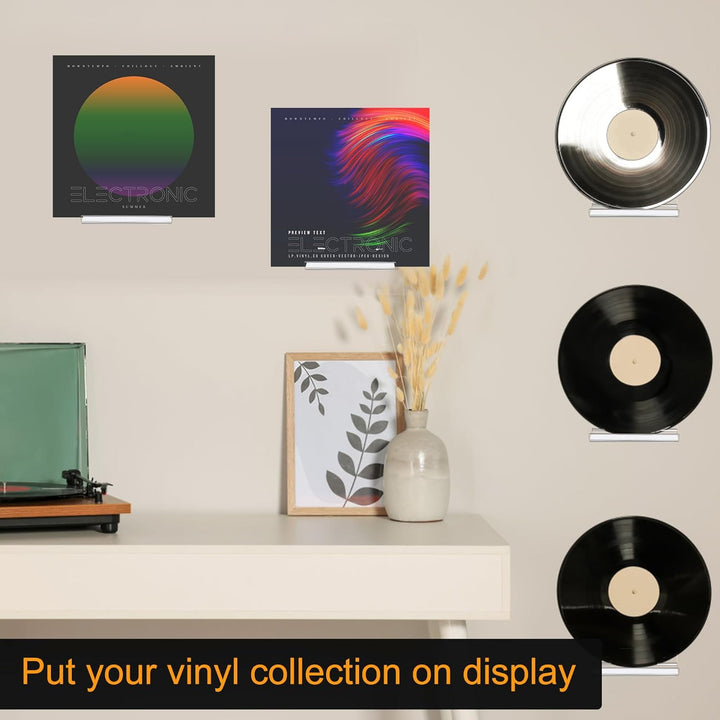 Jansburg 6 Pack Clear Vinyl Record Shelf Wall Mount Acrylic Album Record Holder - Just Closeouts Canada Inc.