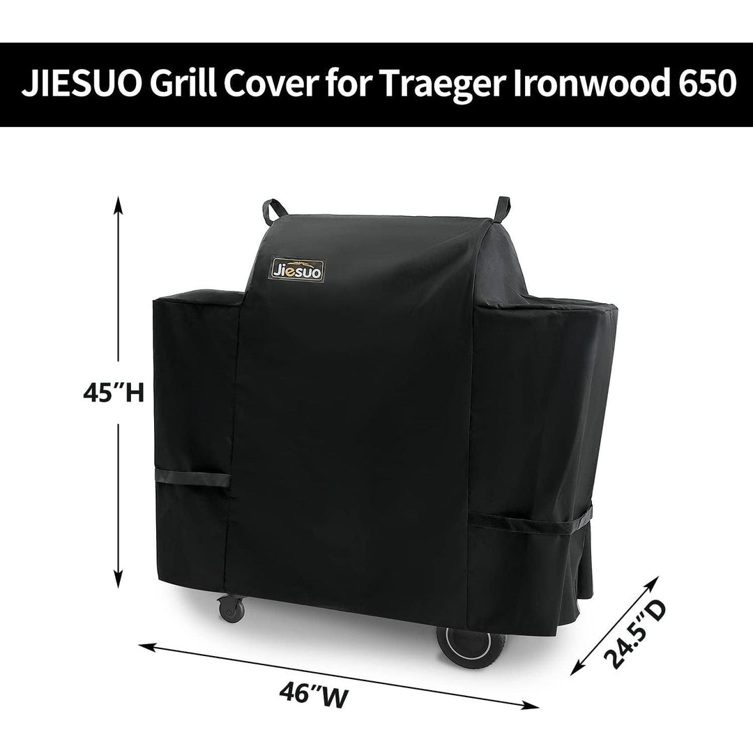 Jiesuo Grill Cover for Traeger Ironwood 650, Heavy Duty Waterproof Wood Pellet Grill Smoker Cover, Outdoor Full Length Grill Cover - Just Closeouts Canada Inc.