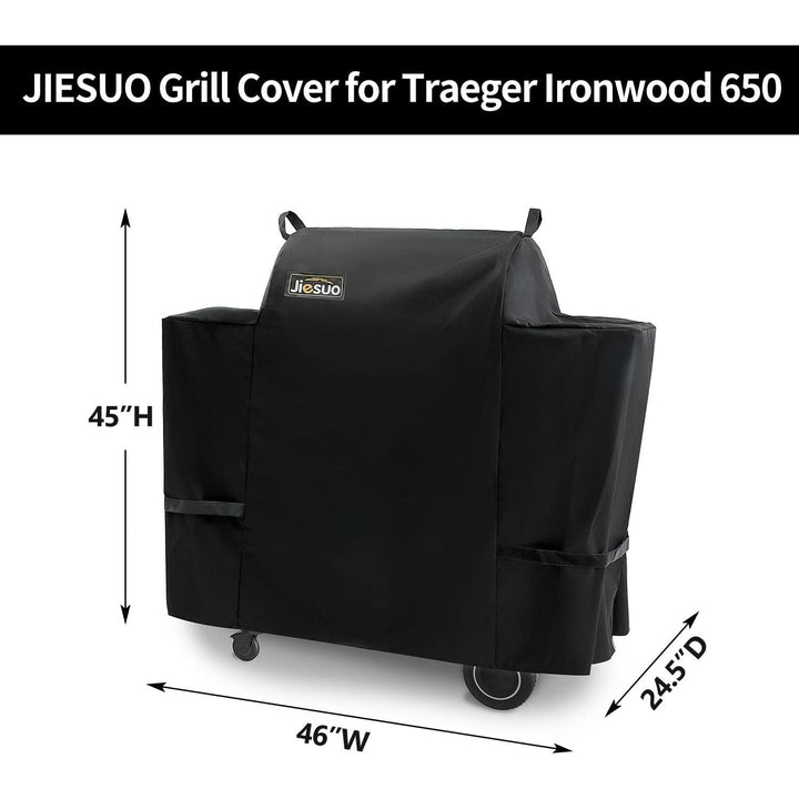 Jiesuo Grill Cover for Traeger Ironwood 650, Heavy Duty Waterproof Wood Pellet Grill Smoker Cover, Outdoor Full Length Grill Cover - Just Closeouts Canada Inc.