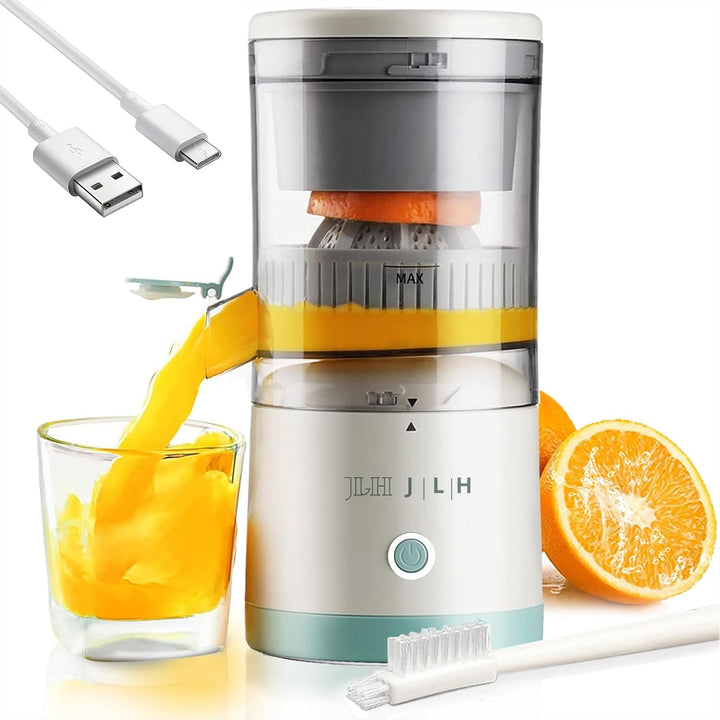 JLH Electric Citrus Juicer, Rechargeable Juicer Machines with USB and Cleaning Brush,portable electric Lemon Squeezer for Orange, Lemon,Lime, Grapefruit, Pomegranate, grapefruit(Mint Green) - Just Closeouts Canada Inc.