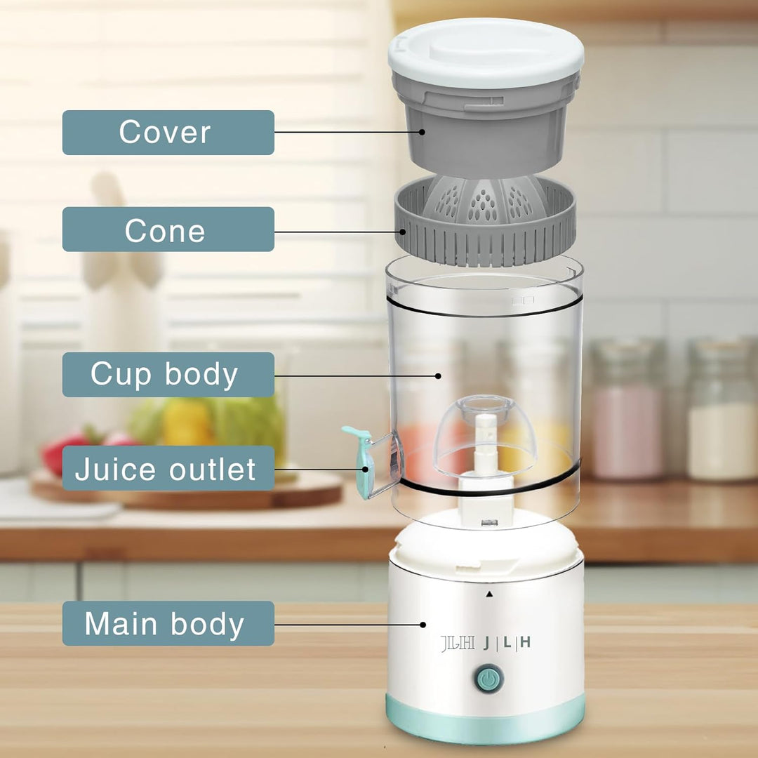 JLH Electric Citrus Juicer, Rechargeable Juicer Machines with USB and Cleaning Brush,portable electric Lemon Squeezer for Orange, Lemon,Lime, Grapefruit, Pomegranate, grapefruit(Mint Green) - Just Closeouts Canada Inc.