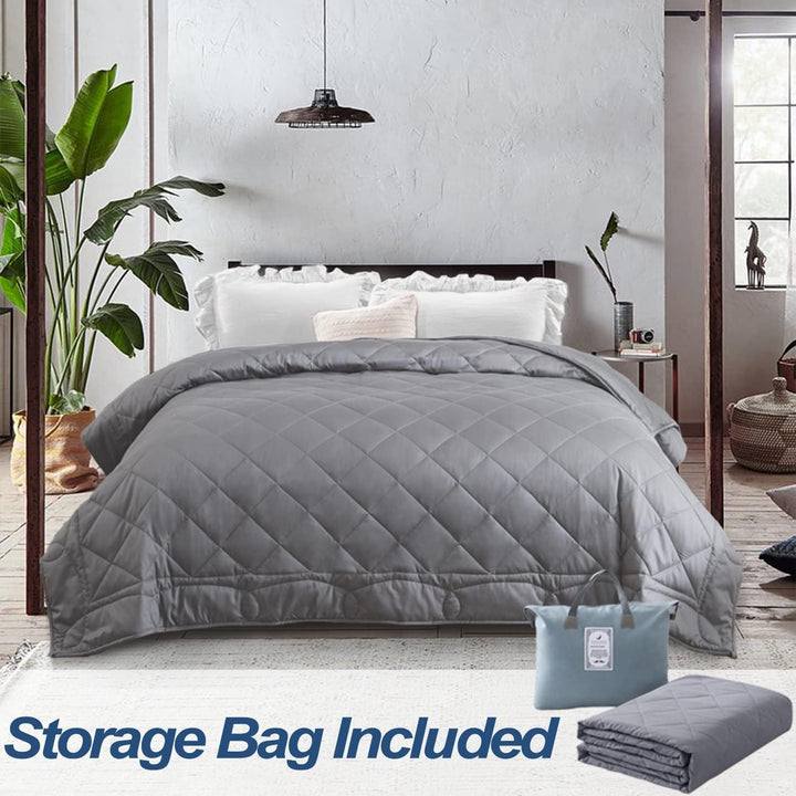 JOLLYVOGUE 7 - Layer Weighted Blanket King Or Queen Size 15 lbs (80''x87') for Adults with Premium Glass Beads - Grey - Just Closeouts Canada Inc.