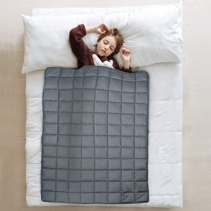 JOLLYVOGUE Weighted Blanket 20lbs, 60''x80'' Cooling Weighted Blanket Queen with Premium Glass Beads - Dark Grey - Just Closeouts Canada Inc.