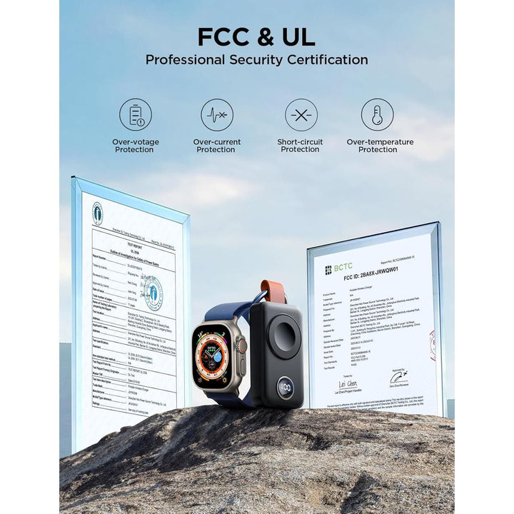 JOYROOM Wireless Charger for Apple Watch,2000mAh Portable Power Bank Compatible with iWatch Series 9/8/7/6/5/4/3/2/SE/UItra2/Ultra, Keychain Style Travel Essential with Compact Magnetic Design - Just Closeouts Canada Inc.