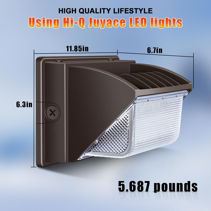 Juyace 150W LED Wall Pack Light Outdoor Security Flood Lighting 5000K 100 - 277V IP65 Waterproof for Barn Warehouse Garage Yard - Just Closeouts Canada Inc.