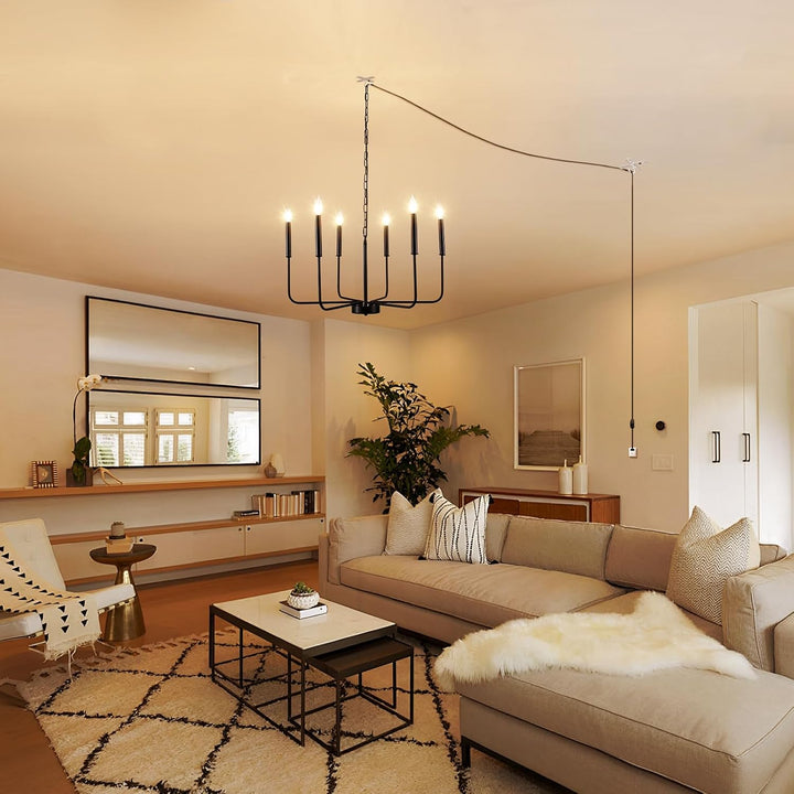 JZQWCK Plug in Chandelier Plug in Pendant Light Black Hanging Lights - Just Closeouts Canada Inc.