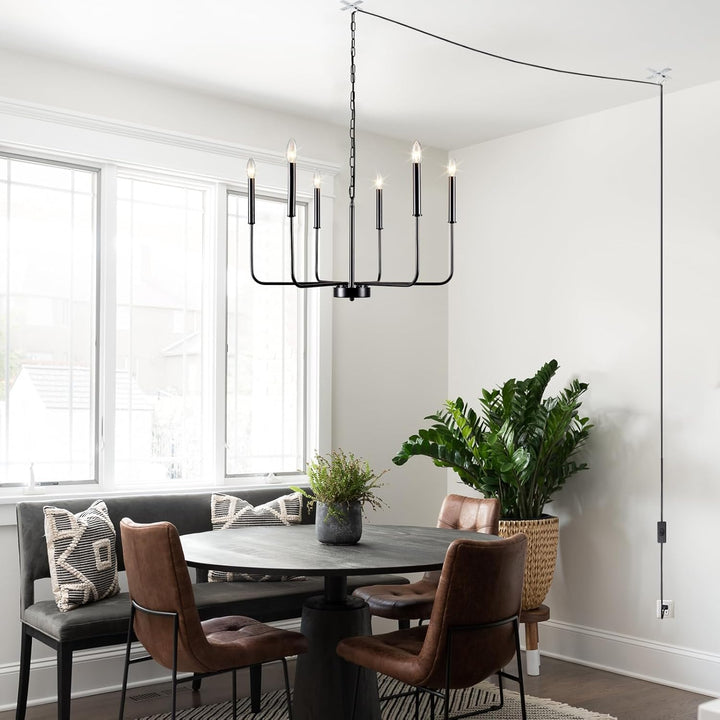 JZQWCK Plug in Chandelier Plug in Pendant Light Black Hanging Lights - Just Closeouts Canada Inc.