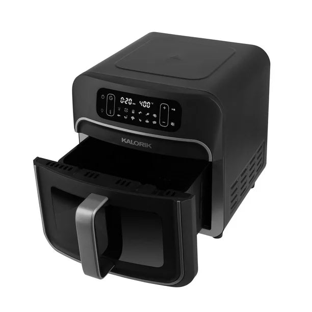 Kalorik Designer Series 8 Quart Air Fryer with Window, in Black Silver (FT52790BKS43), 8 Quart Air Fryer with Window - Just Closeouts Canada Inc.00848052005273